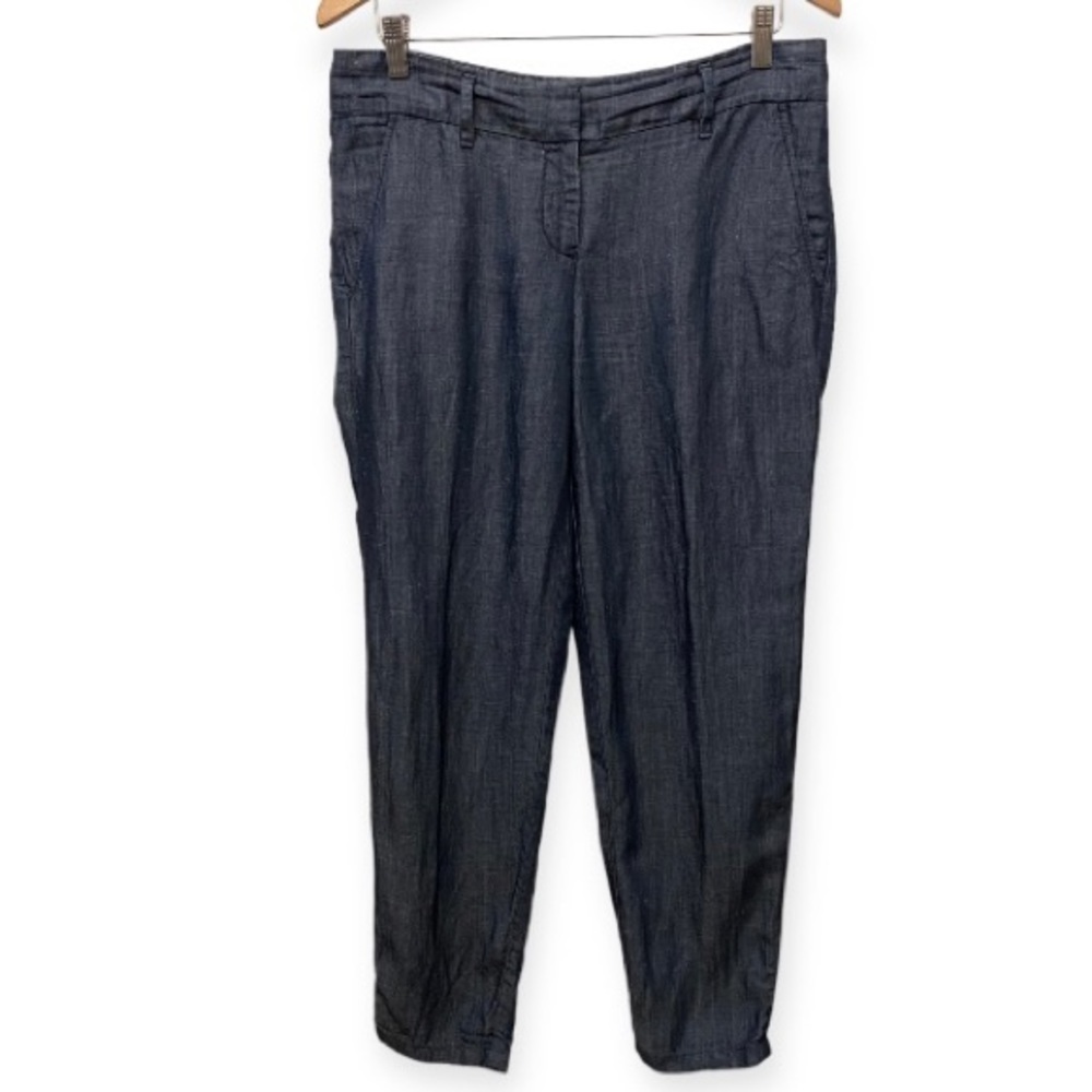 Ann Taylor Size 4 Lyocell / Linen Blend Pants Chambray Blue Womens Mid Rise - Picture 2 of 15